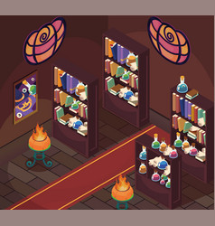 Isometric Interior Of Halloween Room