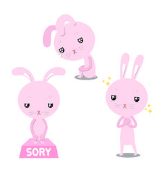 Rabbit Pink Sad Sory And Appreciate