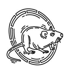 Rat Feng Shui Symbols Icon Doodle Hand Drawn