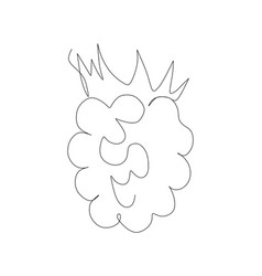 Single Continuous Line Drawing Of Black Raspberry