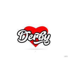 Derby City Design Typography With Red Heart Icon