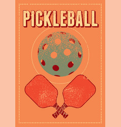 Pickleball Tournament Vintage Grunge Poster