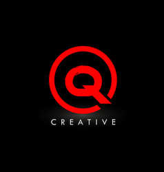 Red Q Brush Letter Logo Design Creative Brushed