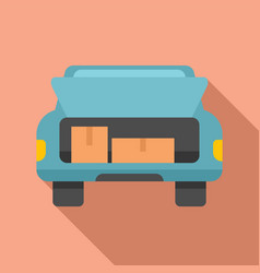 Back Car Trunk Icon Flat Vehicle Door