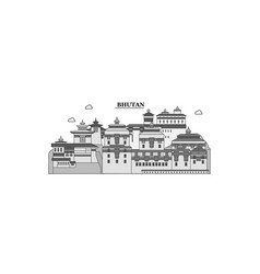 Bhutan City Skyline Isolated