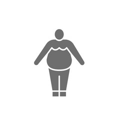 Obesity Fat Man Chubby Grey Icon