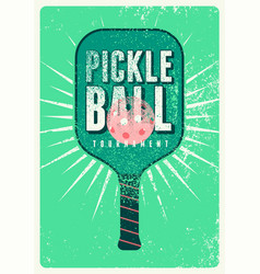 Pickleball Tournament Vintage Grunge Poster