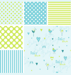 Set Of Cute Baby Shower Patterns