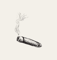 Smoking Cigar Hand Drawn Sketch