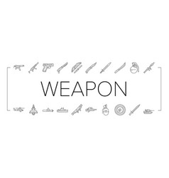 Weapon War Gun Military Army Icons Set