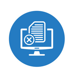 Document Processing On Computer Icon