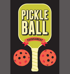 Pickleball Tournament Vintage Style Poster