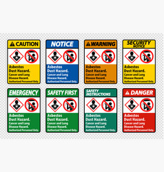 Safety Labelasbestos Dust Hazard Cancer And Lung