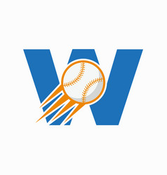 Initial Letter W Baseball Logo Concept