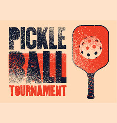 Pickleball Tournament Vintage Grunge Poster