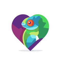 Cute Chameleon In The Form Of Heart