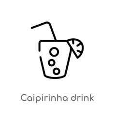 Outline Caipirinha Drink Glass Brazil Icon