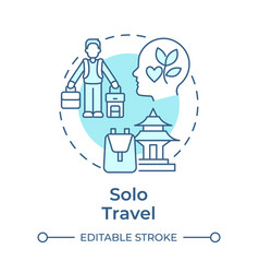 Solo Travel Soft Blue Concept Icon