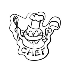 Chef Cat With Kitchen Utensils