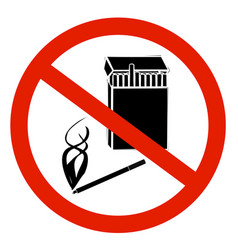 Red No Smoking Sign With Crossed Out Silhouette