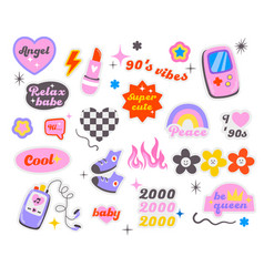 Trendy Y2k Retro Sticker Set Girly Vintage Patch