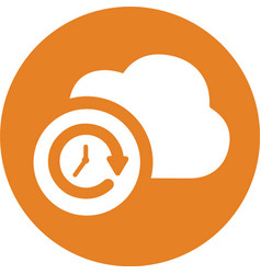 Backup Cloud Time Machine Icon Orange Color Design