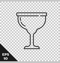 Black Line Jewish Goblet Icon Isolated On