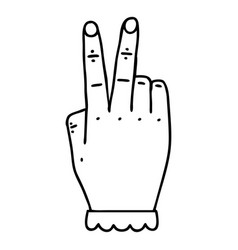 Hand Raising Two Fingers Gesture