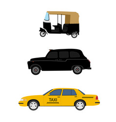 Taxi Cab Icon Set Yellow London Cab