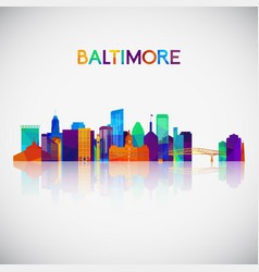 Baltimore Skyline Silhouette In Colorful