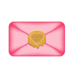 Cartoon Pink Envelope Sealed With Sealing Wax