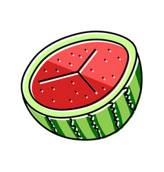 Cut Ripe Watermelon Color Icon