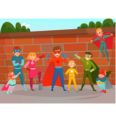 Kids Team Superheroes Composition