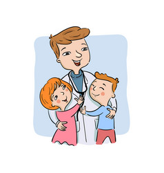 Paediatric Doctor With Children