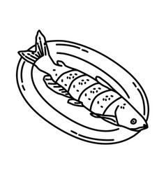 Sichuan Catfish Icon Doodle Hand Drawn Or Outline