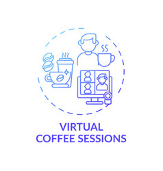 Virtual Coffee Sessions Concept Icon