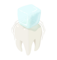 Cold Ice On Tooth Icon Isometric Style