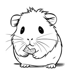 Hamster Black And White Cute Cartoon