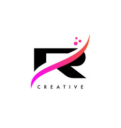 R Letter Logo Design With Elegant Creative Swoosh