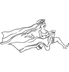 Running Bride Cartoon