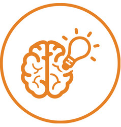 Brain Creative Logic Icon Orange Color Eps