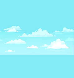 Cartoon Cloudy Skies Puffy Clouds In Blue Sky