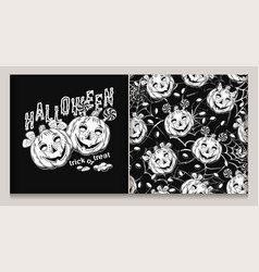 Halloween Pattern Label With Candy Pumpkin Kids