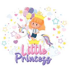 Little Girl Riding Pegasus With Princess