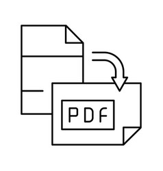 Orientation Pdf File Line Icon