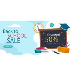 Hand Drawn Flat Sale Back To School Banner