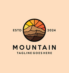 Mountain Logo Colorful High Peak Monoline Icon