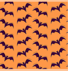 Seamless Pattern With Black Bat On Orange