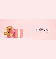 3d Christmas Empty Open Gift Box Template