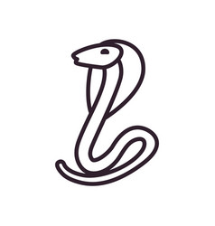 Indian Kobra Snake Line Style Icon Design